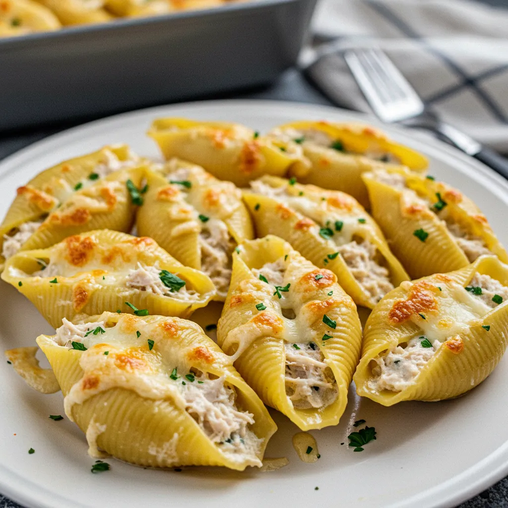 Garlic Butter Chicken Alfredo Stuffed Shells: Restaurant-Style Creamy Italian Perfection